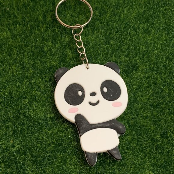 Panda Keychain, Panda Bear Keychain, Silly Animal Keychain, Gift Idea, Panda - Picture 3 of 4